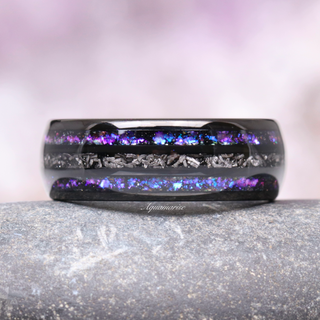Faye Galaxy Orion Nebula™ & Sapphire Couples Ring Set