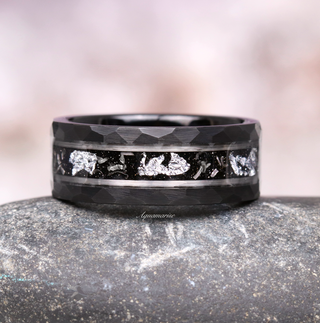 Rutilated Quartz & Meteorite Couples Ring Set