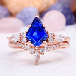 Skye Kite® Orion Nebula™ & Cornflower Sapphire Couples Ring Set