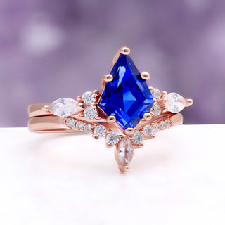 Skye Kite® Orion Nebula™ & Cornflower Sapphire Couples Ring Set