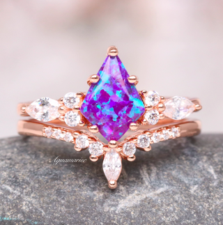 Skye Kite®  Lavender Fire Opal Ring Set in 14K Rose Gold Vermeil