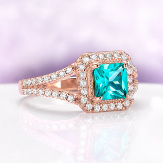 Paraiba Tourmaline Ring in 14K Rose Gold Vermeil