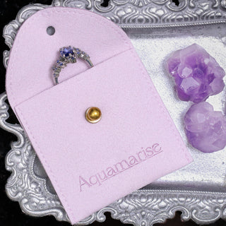 Suede Jewelry Pouch – Lilac Ring Storage & Travel Pouch – in gift box