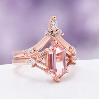 Celtic Morganite Ring Set in Rose Gold by Aquamarise