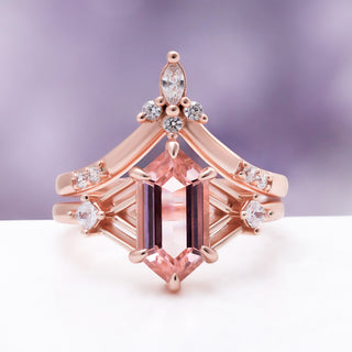 Celtic Morganite Ring Set in Rose Gold by Aquamarise, top view