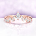 Chevron Curved Wedding Band in 14K Rose Gold Vermeil