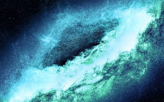 Minimalist Crushed Aquamarine Couples Ring Set