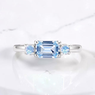 East west set engagement ring by Aquamarise shown in a ring style banner