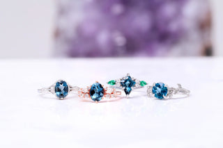 four London blue topaz rings November birthstone banner