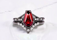 Gothic engagement ring by Aquamarise shown in a ring style banner