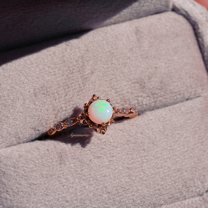 Natural Australian Opal Ring-14K Rose Gold Vermeil