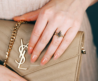 Skye Kite® Galaxy Herkimer Diamond & Meteorite Couples Ring Set