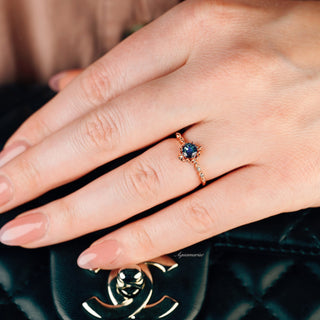 Vintage Alexandrite Fairytale Engagement Ring in 14K Rose Gold Vermeil