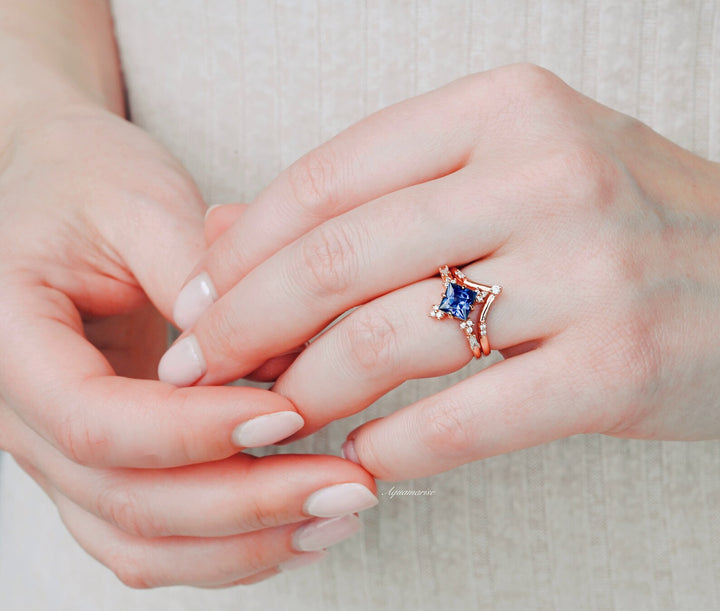 Alexandrite Ring Set- 14K Rose Gold Vermeil