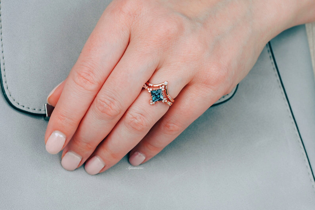 Alexandrite Ring Set- 14K Rose Gold Vermeil