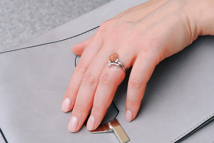 Skye Kite™  Natural Sunstone Ring Set- Sterling Silver