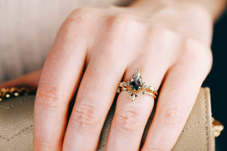Skye Kite® Galaxy Herkimer Diamond & Meteorite Couples Ring Set