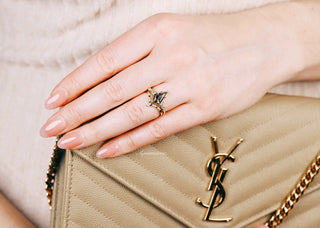 Skye Kite® Galaxy Herkimer Diamond & Meteorite Couples Ring Set