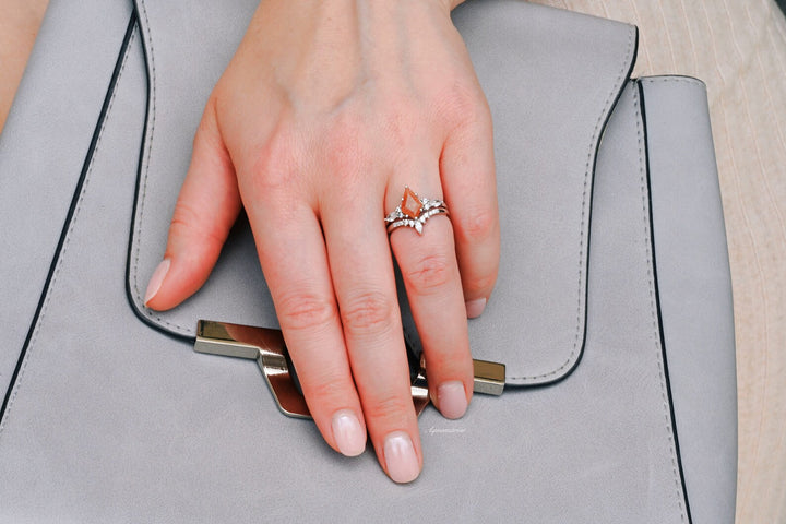 Skye Kite™  Natural Sunstone Ring Set- Sterling Silver