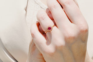 Vintage Ruby Ring in 14K Rose Gold Vermeil