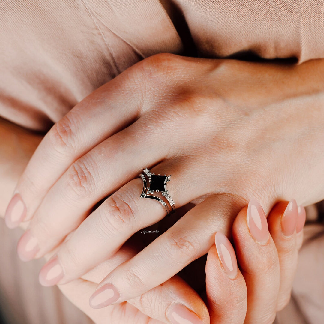 Black Onyx Ring Set- 925 Sterling Silver