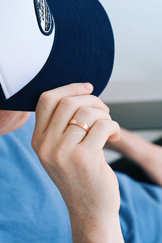 Chevron Kite Wedding Band in 14K Solid Rose Gold (5mm)