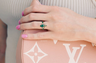 Skye Kite® Emerald Ring Set in 14K Rose Gold Vermeil