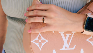 Brown Champagne Moissanite & Black Onyx Engagement Ring in 14K Solid Yellow Gold