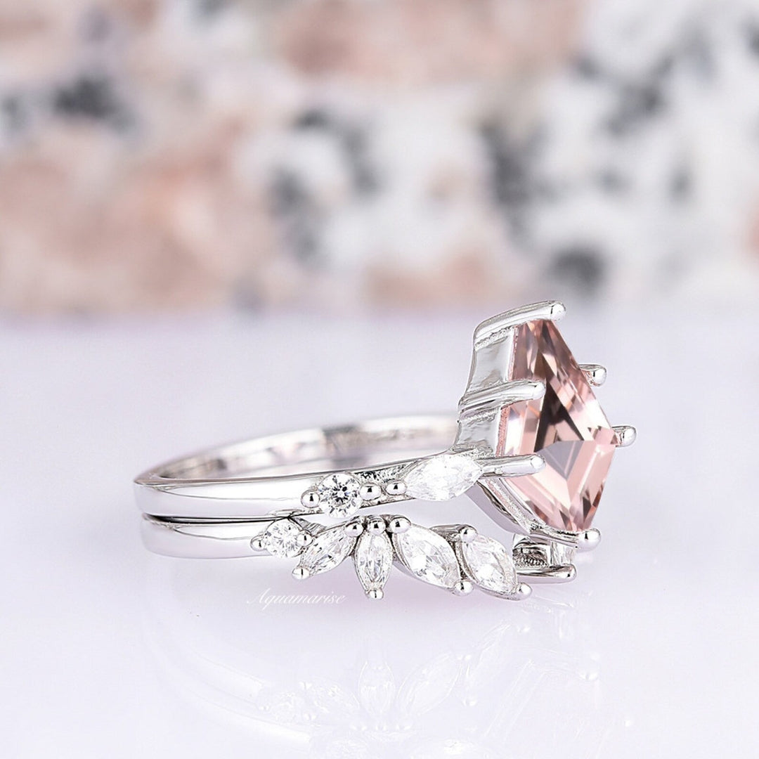 Kite Morganite Ring Set- Sterling Silver