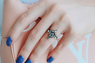 Skye Kite® Galaxy Herkimer Diamond & Meteorite Couples Ring Set