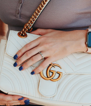 Green Moss Agate Flower Wedding Band in Sterling Silver