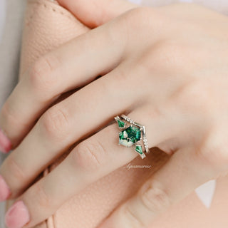 Northern Lights Woodland Couples Ring Set