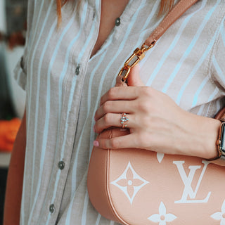 Aquamarine & Fire Opal Leaf Engagement Ring in 14K Rose Gold Vermeil