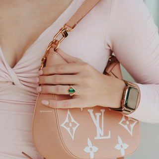 Celtic Hexagon Cut Lab-Grown Emerald Engagement Ring Set in 14K Solid Yellow Gold