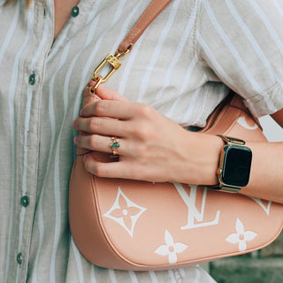 Moss Agate & Fire Opal Couples Ring Set