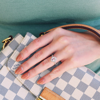 Cordelia Vintage Morganite Engagement Ring in 14K White Gold