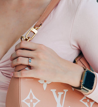 Minimalist Alexandrite & Moonstone Ring in 14K Rose Gold Vermeil