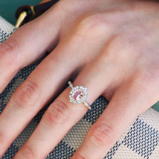 Cordelia Vintage Morganite Engagement Ring in 14K White Gold