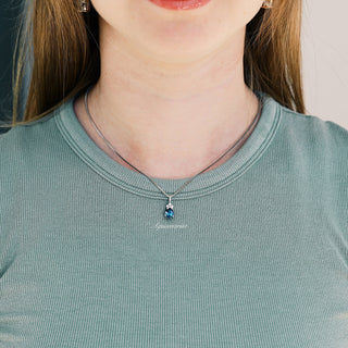 Teardrop Alexandrite Pendant Necklace in Sterling Silver