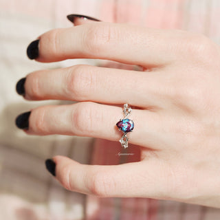 Twisted Vine Alexandrite Twig Ring in Sterling Silver