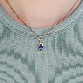 Teardrop Tanzanite Necklace in 14K Rose Gold Vermeil