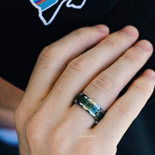 Faye Green Moss Agate Couples Ring Set