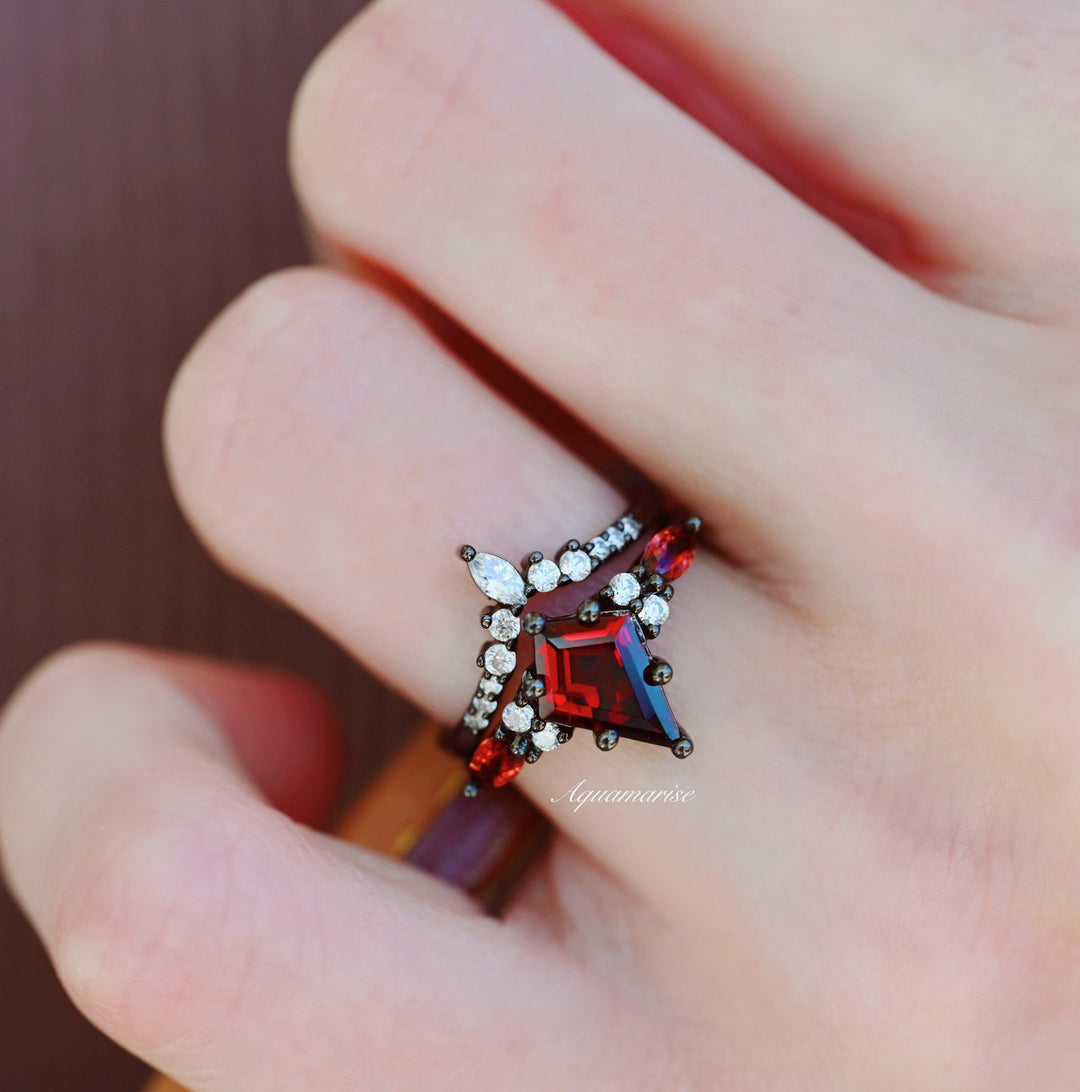 Skye Natural Red Garnet Couples Ring