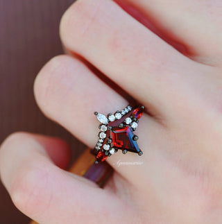 Skye Kite® Natural Red Garnet Couples Ring Set
