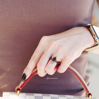Skye Kite® Natural Red Garnet Couples Ring Set