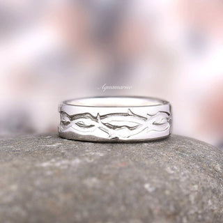 Moss Agate Leaf Couples Ring Set