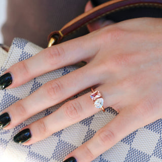 Toi Et Moi Lab-Grown Diamond and Morganite Ring- 14K White Gold (IGI Certified)