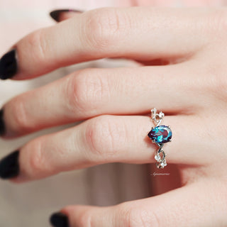 Twisted Vine Alexandrite Twig Ring in Sterling Silver