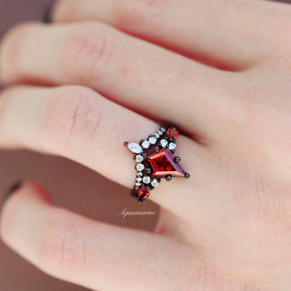 Skye Kite® Natural Red Garnet Couples Ring Set