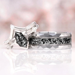 Rutilated Quartz Couples Ring Set